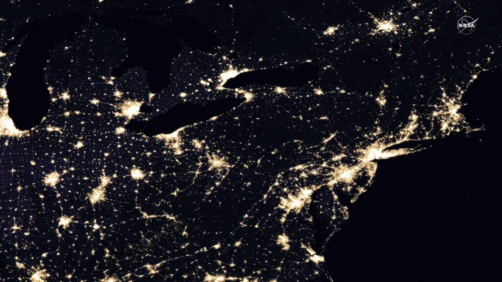 East Coast lights from space. NASA Earth Observatory